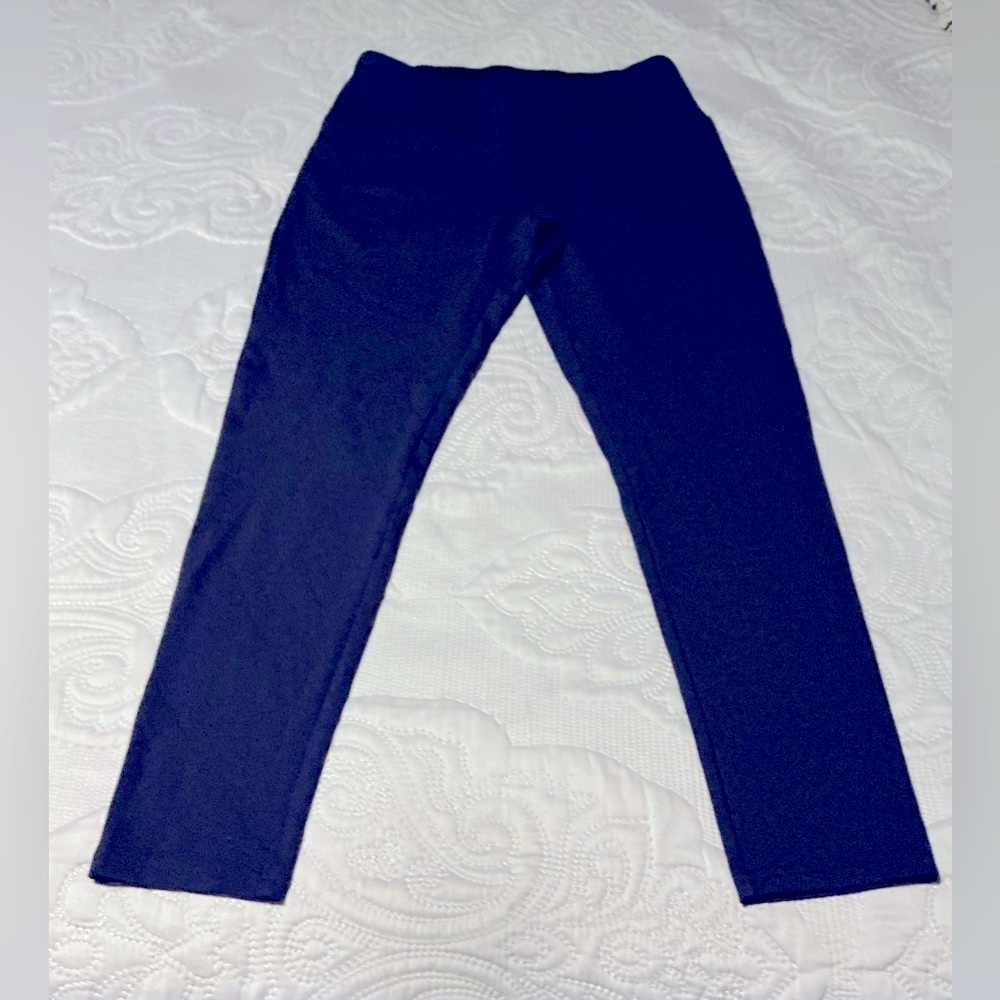 Alexander Jordan Black Elastic Waist Full-Length Leggings navy
